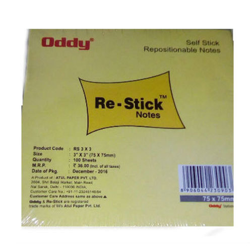 Oddy Rs 3X3 Selfstick Removeable La (Pack of 10)